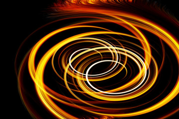 Abstract fiery circle on a black background