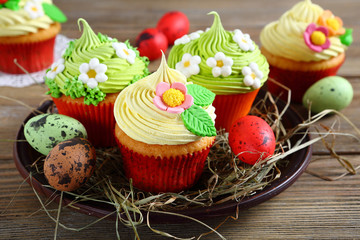 cupcakes with flowers for Easter