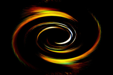 Abstract fiery circle on a black background