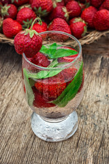 glass of refreshing strawberry cocktail