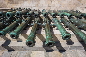Ancient artillery Cannons In The Moscow Kremlin