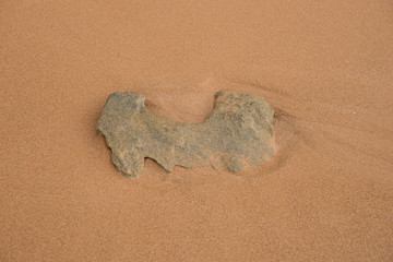 Stein am Sandstrand