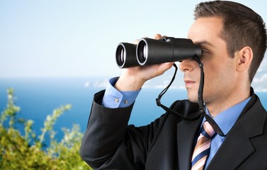 Obraz premium Binoculars, Searching, The Way Forward.