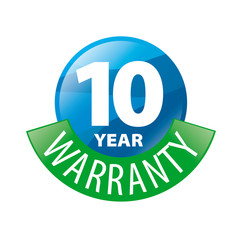 vector logo in the shape of a circle 10-year warranty