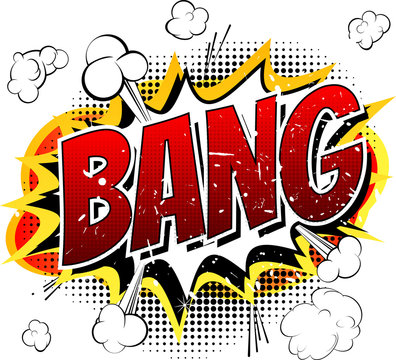 Bang - Comic book, cartoon explosion isolated on white background.