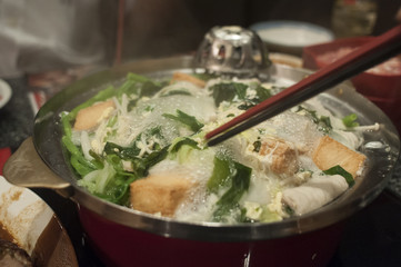 Fondue in a restaurant