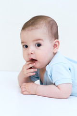 Beautiful baby on white background