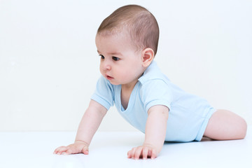 Beautiful baby on white background