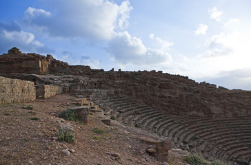 Fototapeta na wymiar Libya,archaeological site of Apollonia,the Greek theater