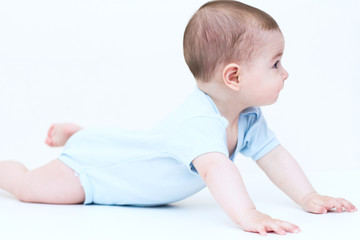 Naklejka premium Beautiful baby on white background