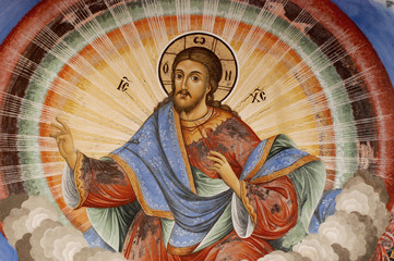 Frescoes of the Orthodox Church. Rila Monastery Bulgaria