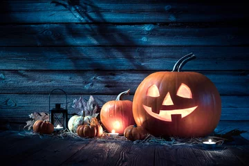 Selbstklebende Fototapeten Halloween-Kürbisse © Alexander Raths