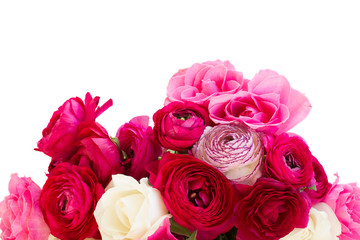 bunch of pink ranunculus flowers