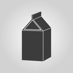 The milk box icon. Packing and container symbol. Flat