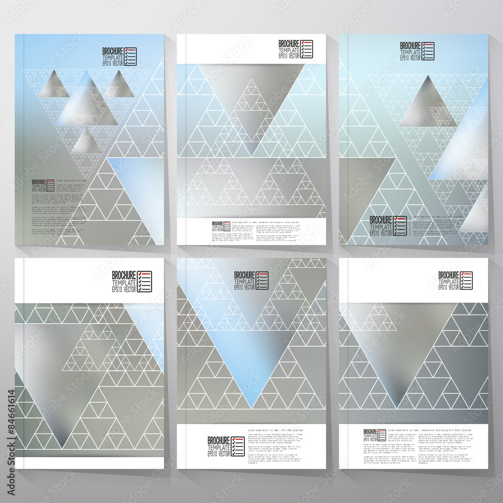 Poster triangular pattern with the reflection of environment on blurred