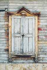 vintage window and old stone wall