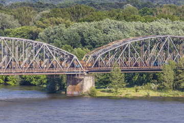 Poland - Torun famous truss bridge over Vistula river. Transport