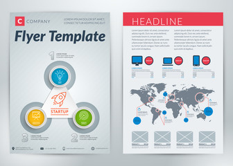 Vector abstract business flyer or poster template with infographics