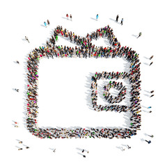 people in the shape of purse.