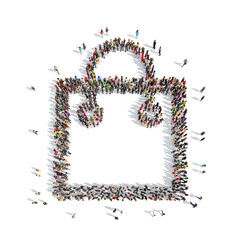 people in the shape of bags.