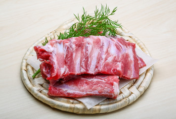 Raw pork ribs