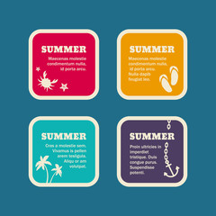 Set of Summer Holidays Vector Frames. Vector Templates