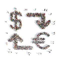 people in the shape of currency exchange.