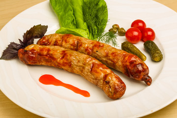Grilled sausages