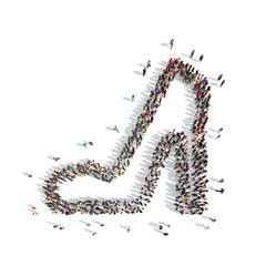 people in the shape of shoes.