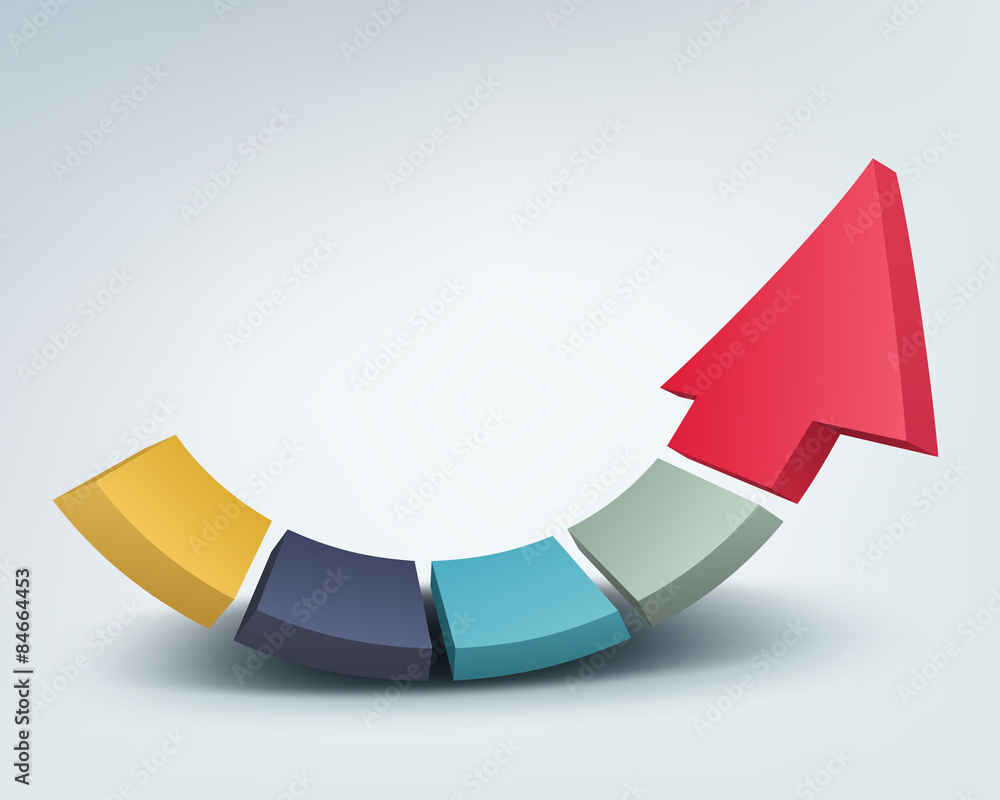 Poster abstract vector illustration with 3d arrow and place for text.