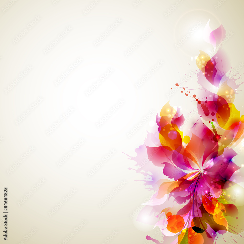 Aufkleber abstract background with flower and design elements