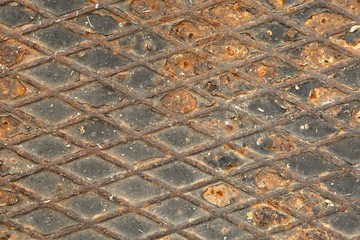 Rusty metal grid