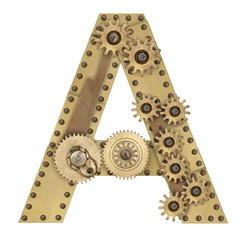 Steampunk alphabet letter A
