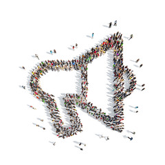 people in the shape of a mouthpiece.