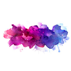 Purple and blue watercolor stains  - 84665014