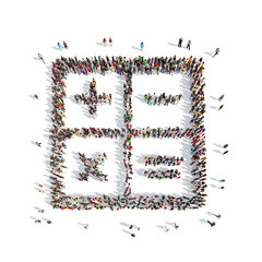  people in the shape of a calculator.