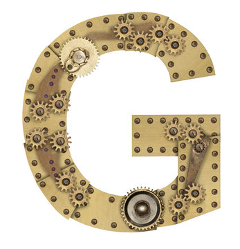 Steampunk alphabet letter G