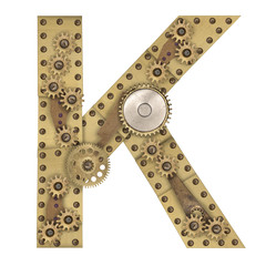 Steampunk alphabet letter K