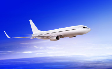 passenger airplane in cloud