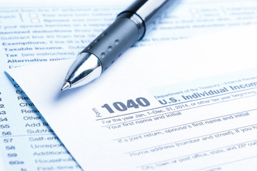 Tax form financial concept