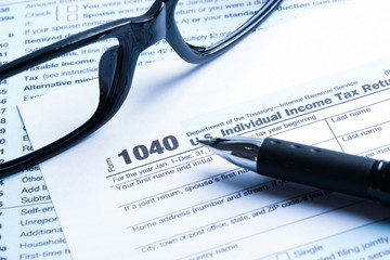 Tax form financial concept