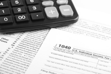 Tax form financial concept