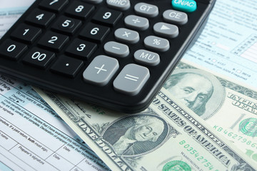 Tax form financial concept