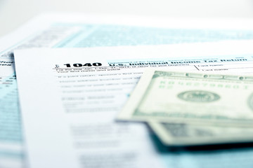 Tax form financial concept