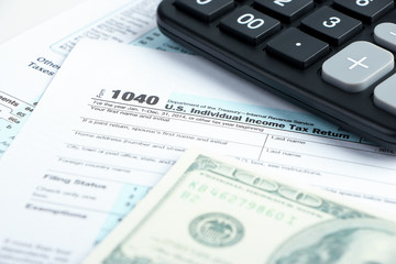 Tax form financial concept