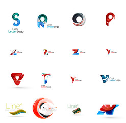 Set of universal company logo ideas, business icon collection