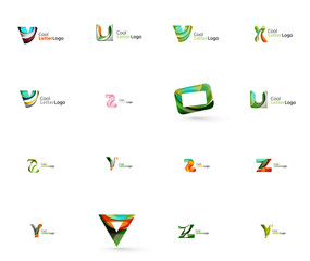 Set of universal company logo ideas, business icon collection