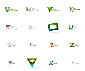 Set of universal company logo ideas, business icon collection