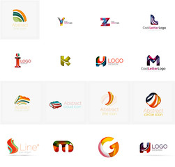 Set of universal company logo ideas, business icon collection