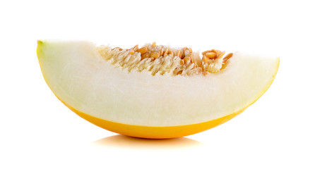 Yellow cantaloupe isolated on the white background